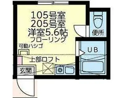 ユナイト上星川レッドパプリカ(ワンルーム/2階)の間取り写真