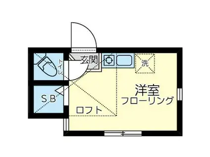 ユナイト江川ガルーダの杜(ワンルーム/2階)の間取り写真