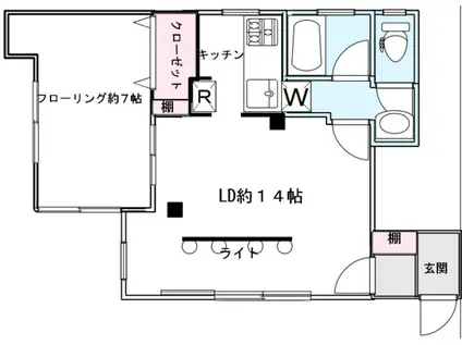 SAKURA BASE(1LDK/1階)の間取り写真