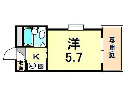 ジョイフル中山手(1K/1階)の間取り写真