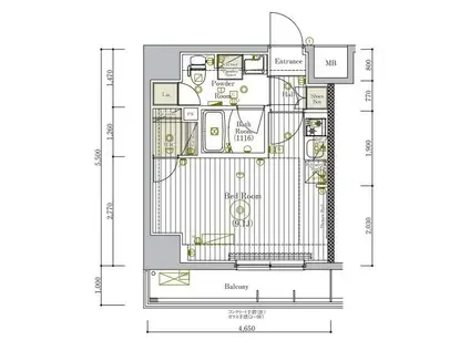 ミライズ新小岩マーロ(ワンルーム/6階)の間取り写真