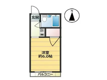 春日野道ロイヤルハイツ(1K/4階)の間取り写真