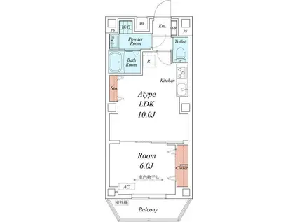 リブリ・ERBA(1LDK/8階)の間取り写真