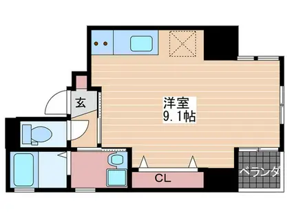 リバーコート住吉(ワンルーム/4階)の間取り写真