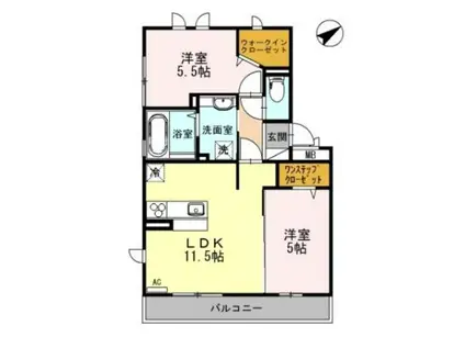 グランボン(2LDK/1階)の間取り写真