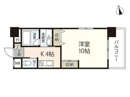 グロリアス十日市(1K/6階)の間取り写真