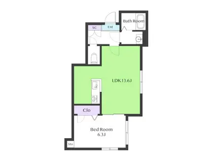 キーファークエッレ(1LDK/1階)の間取り写真