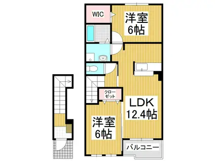 アベーテ(2LDK/2階)の間取り写真