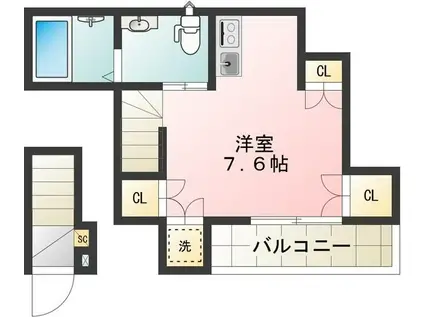 GLANZ千駄木ノース(ワンルーム/2階)の間取り写真