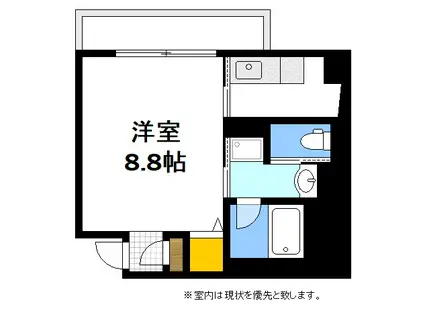 V.LET己斐本町(1K/3階)の間取り写真