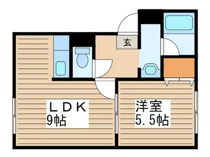 イーグルサウス17B(1LDK/2階)の間取り写真