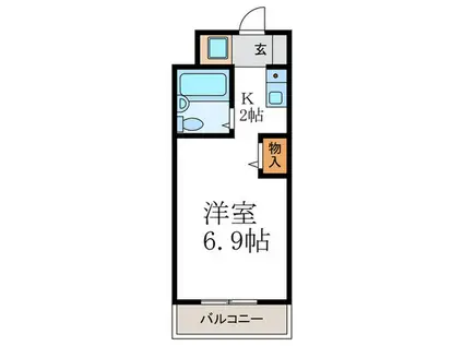 プロスパコート(1K/2階)の間取り写真