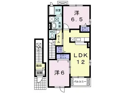 サンモール(2LDK/2階)の間取り写真
