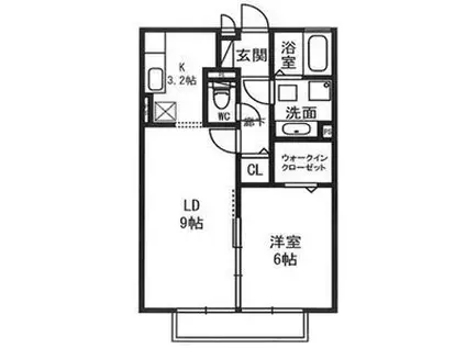 プランドール清水(1LDK/1階)の間取り写真