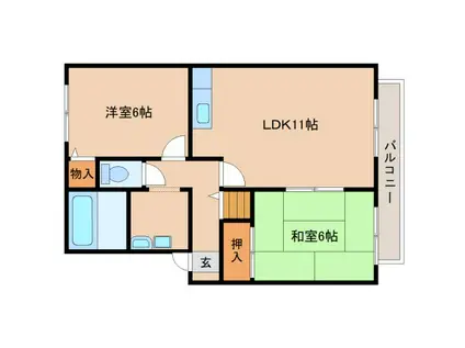 メゾン・ド・クレール(2LDK/1階)の間取り写真