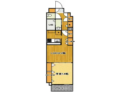目黒線 武蔵小山 4分 1LDK 二人入居可能 収納豊富(1LDK/3階)の間取り写真