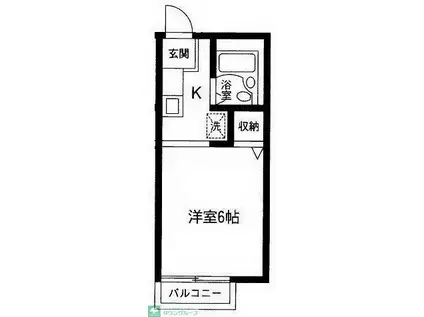 ディアコート(1K/1階)の間取り写真