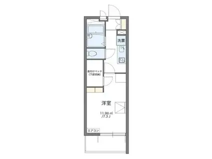 レオパレス・アスペン(1K/1階)の間取り写真