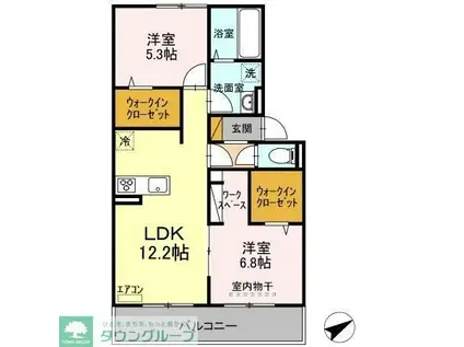 つくばエクスプレス 流山おおたかの森駅 徒歩11分 3階建 築5年(2LDK/3階)の間取り写真