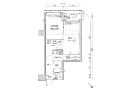 ティモーネグランデ横浜ノース(2K/1階)の間取り写真