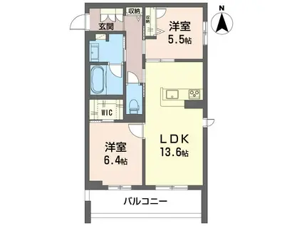  シュプリーム(2LDK/2階)の間取り写真