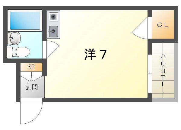 パーソナル20番館(ワンルーム/3階)の間取り写真