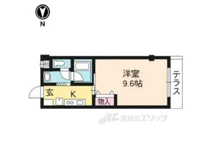 オフージュ・西小路(1K/1階)の間取り写真