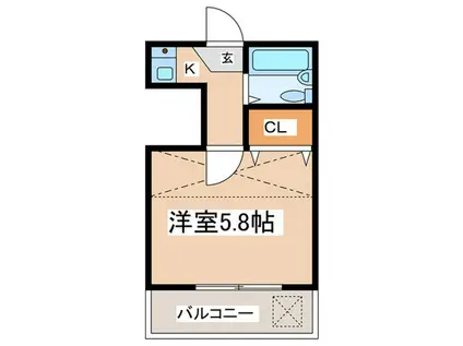 KAINOS茅ヶ崎(1K/2階)の間取り写真