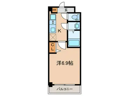 アドバンス神戸レイソレ(1K/10階)の間取り写真