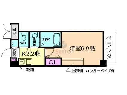 ウインズコート豊中曽根東(1K/3階)の間取り写真