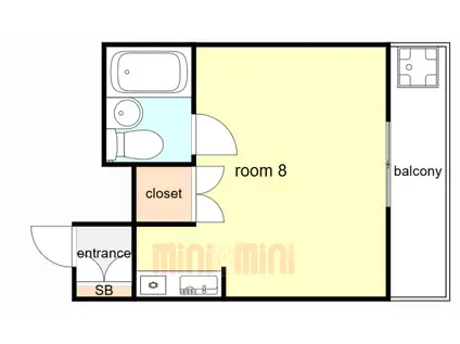 ベルウエスト(ワンルーム/3階)の間取り写真