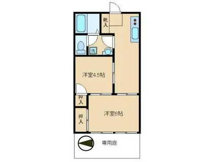 メゾンブランシュ(2DK/1階)の間取り写真