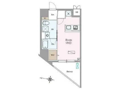 ロイジェント練馬高野台(ワンルーム/10階)の間取り写真