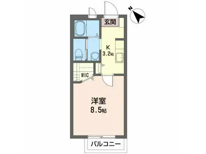 リリー・シャーメゾンG(1K/2階)の間取り写真