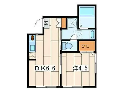 フォレストK(1DK/1階)の間取り写真