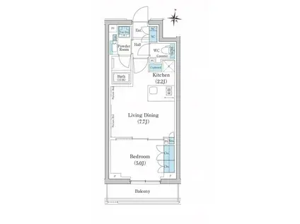 スタイリオ池上サウス(1LDK/4階)の間取り写真