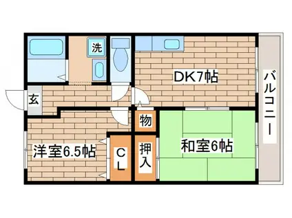 マンション妙法寺(2DK/1階)の間取り写真