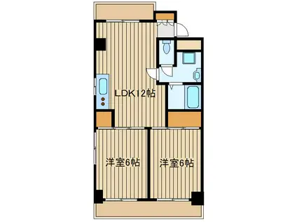 ニュー八源ビル(2LDK/3階)の間取り写真