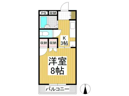 石坂マンション(1K/3階)の間取り写真