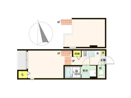 AVENIR KAWARAMACHI(1K/2階)の間取り写真