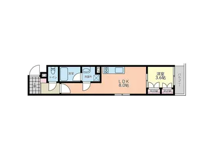 プリモトレーノ2(1LDK/2階)の間取り写真