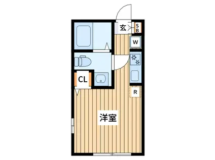 ラフィーネ三ツ沢南町(1K/2階)の間取り写真