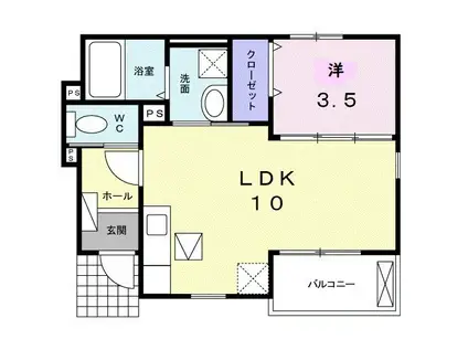 サンセールヤマビコ(1LDK/1階)の間取り写真
