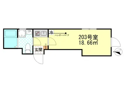 オーガスタコート堀切菖蒲園(1K/2階)の間取り写真