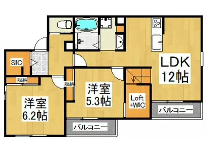 MY STYLE 上福岡(2SLDK/2階)の間取り写真