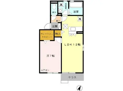 ストリーム(1LDK/1階)の間取り写真