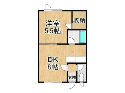 レジェンドI(1DK/2階)の間取り写真