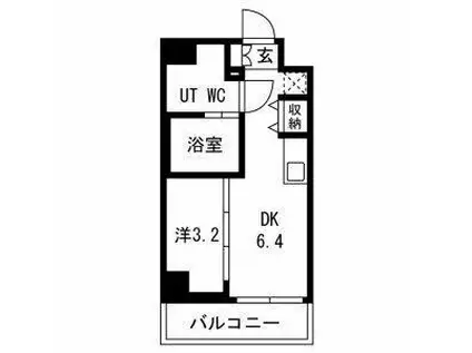 スパシエ幡ヶ谷(1LDK/3階)の間取り写真