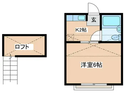 船子ハイツ(1K/2階)の間取り写真