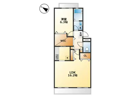 シエールグラン公津の杜(1LDK/2階)の間取り写真